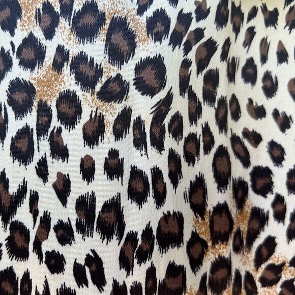 Twenty One Leopard Satin Double Breasted Trench Coat Jacket M - Picture 9 of 10